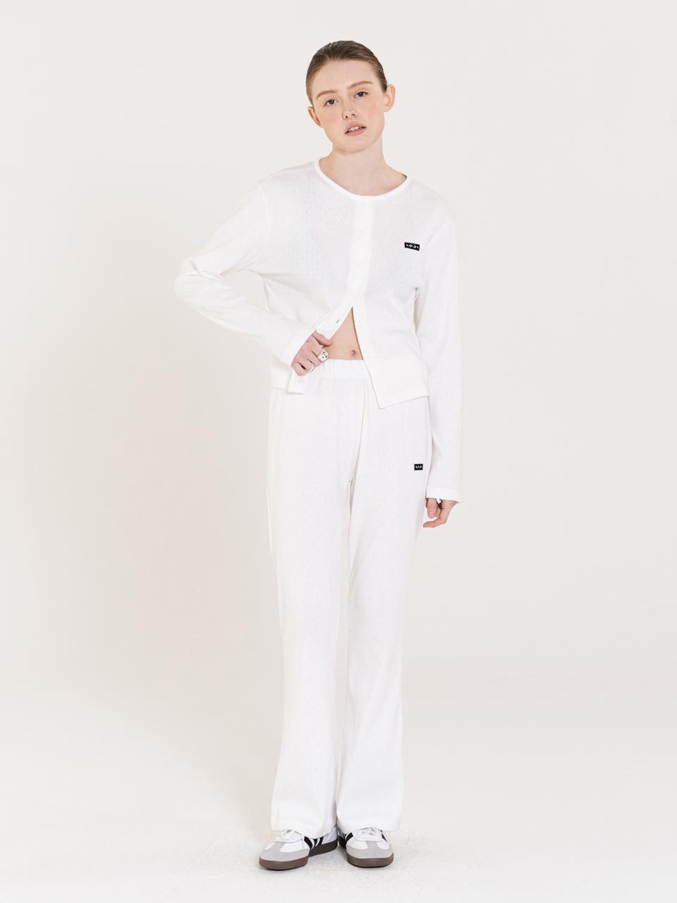 INJIACTIVE Small Logo Punching Sweatpants [White]