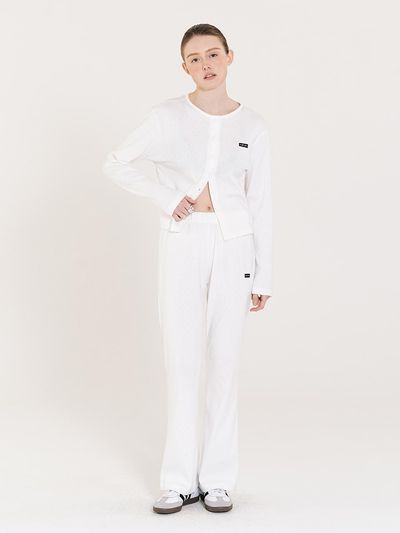 INJIACTIVE Small Logo Punching Sweatpants [White]
