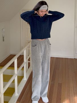 INJIACTIVE Velvet Pants_Grey