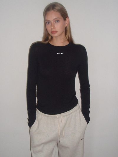 INJIACTIVE Wool Round Neck Premium Merino T-Shirt [Black]
