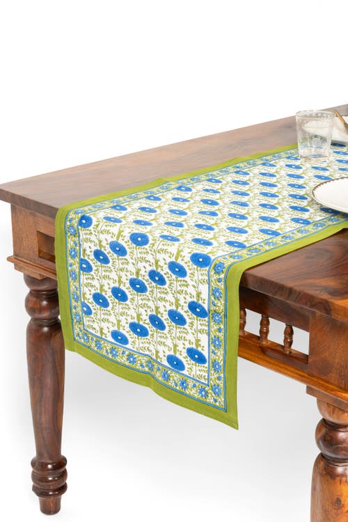 Inner Child Inner Child Blue Araminta Blockprint Tablerunner 