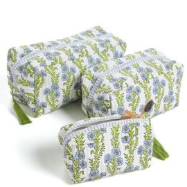 Inner Child Inner Child Forget Me Not Blockprint Makeup Bag