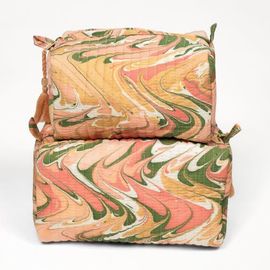 Inner Child Inner Child Peony Bloom Hand Marbled Cosmetic Bag
