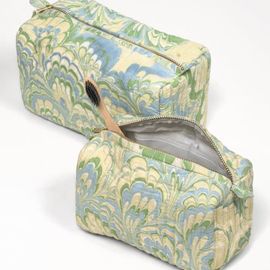 Inner Child Inner Child Seaglass Peacock Hand Marbled Cosmetic Bag 