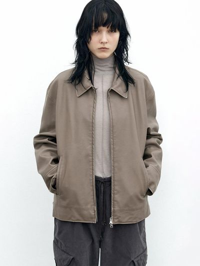 INSILENCE WOMEN Pigment Vegan Leather Jumper BEIGE