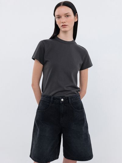 INSILENCE WOMEN W Supima Cotton Premium T-shirt_Charcoal