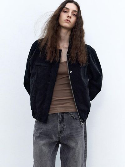INSILENCE WOMEN Washed Moleskin Jumper BLACK