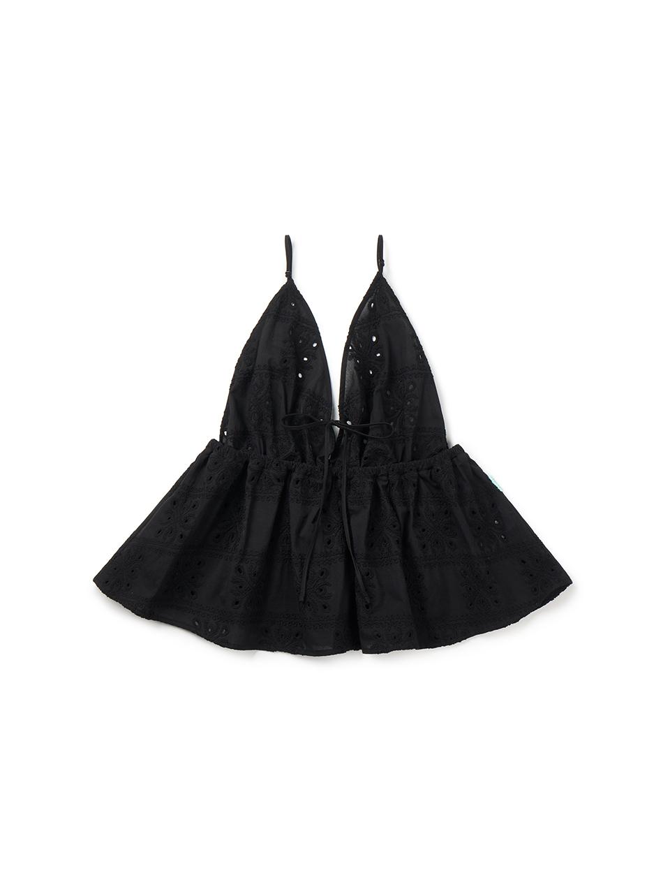 INSTANTFUNK Eyelet Bustier Top [Black]