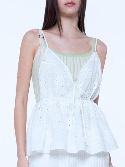 INSTANTFUNK Eyelet Bustier Top [White]