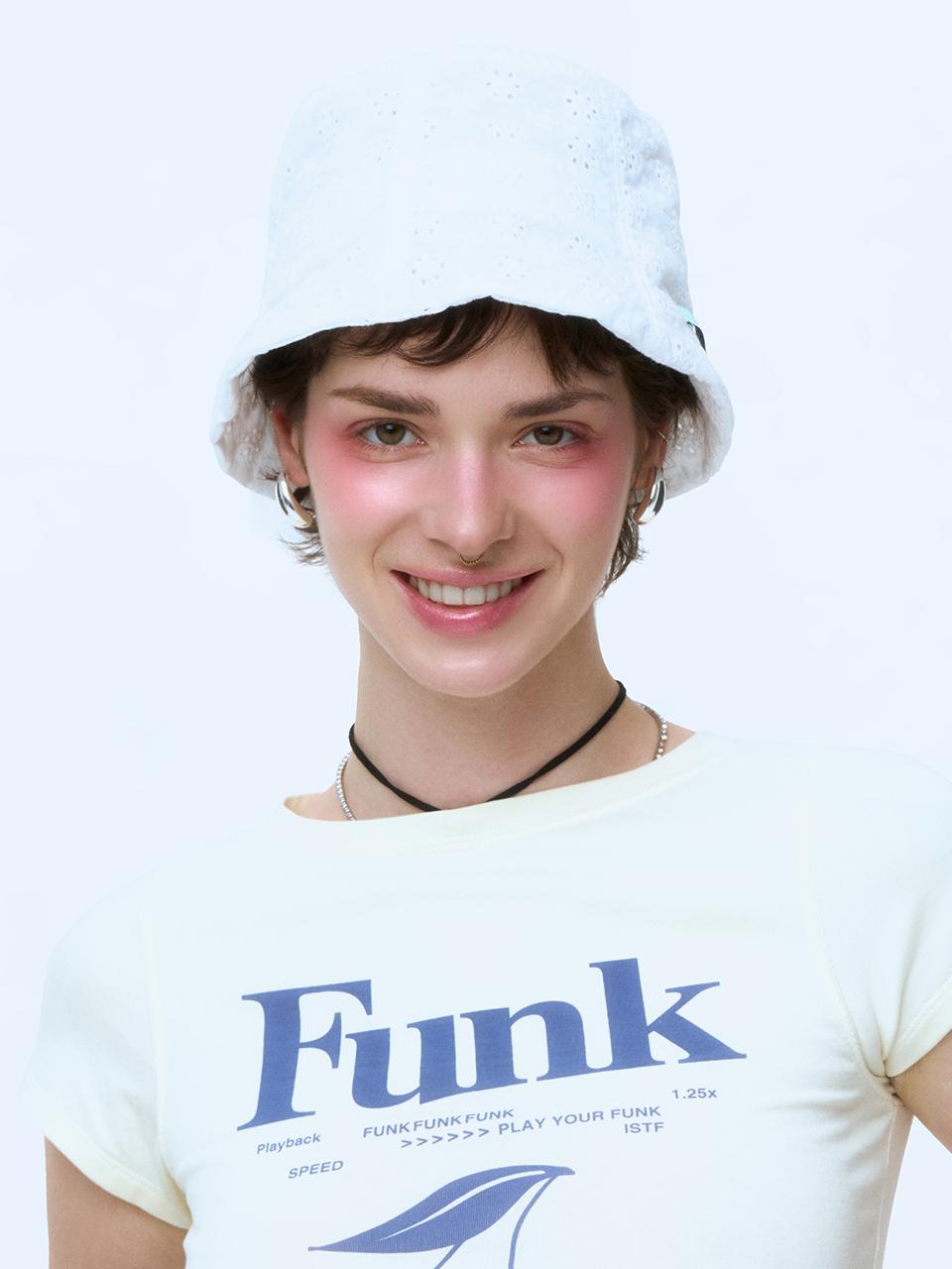 INSTANTFUNK Flower Bucket Hat [White]