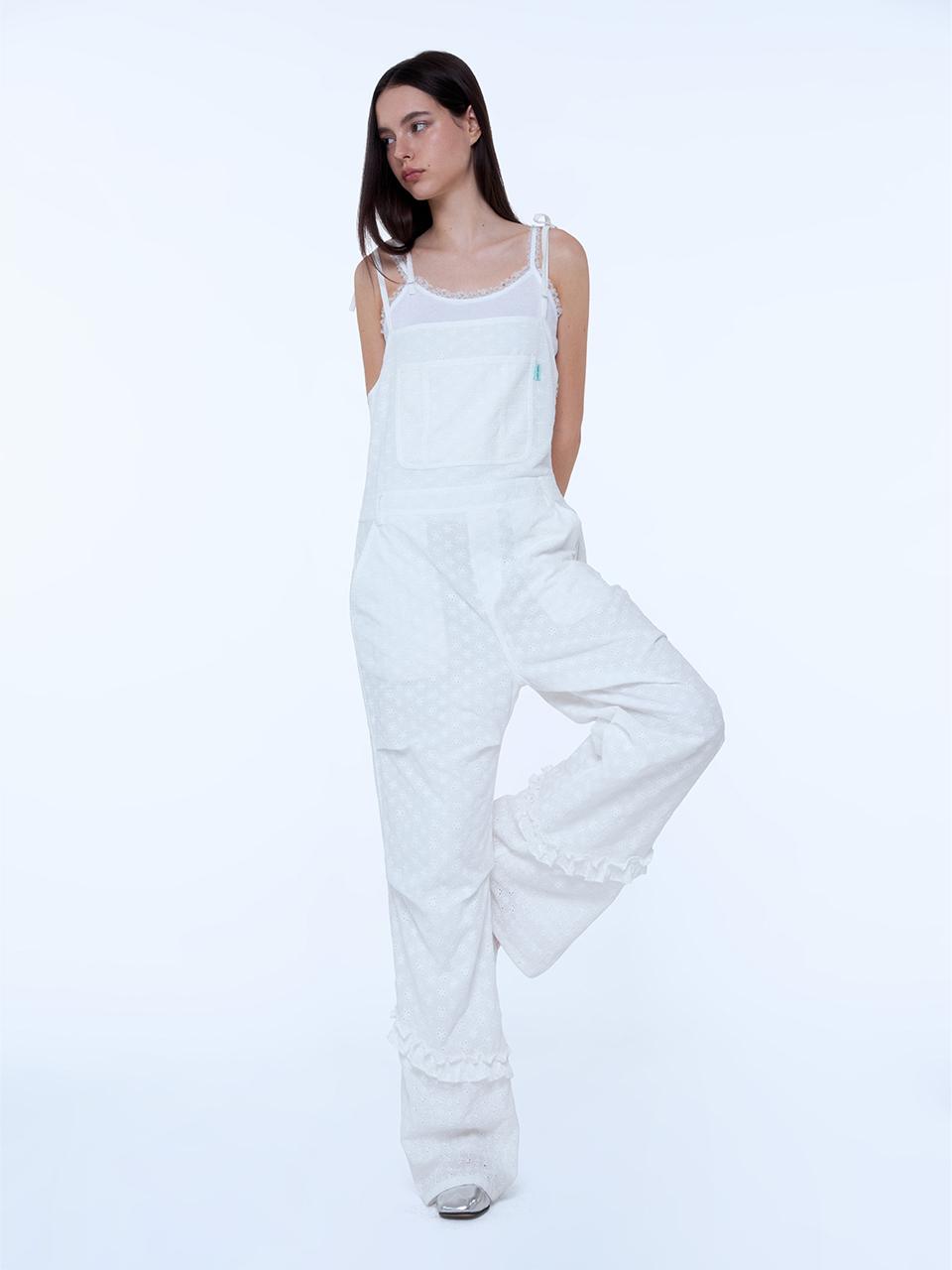 INSTANTFUNK Lace Overall Jumpsuit [WHITE]
