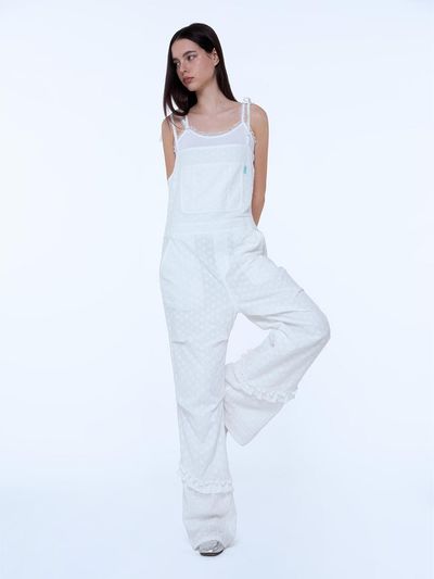 INSTANTFUNK Lace Overall Jumpsuit [WHITE]