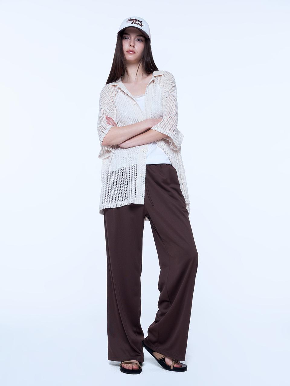 INSTANTFUNK Lace Track Pants [Brown]
