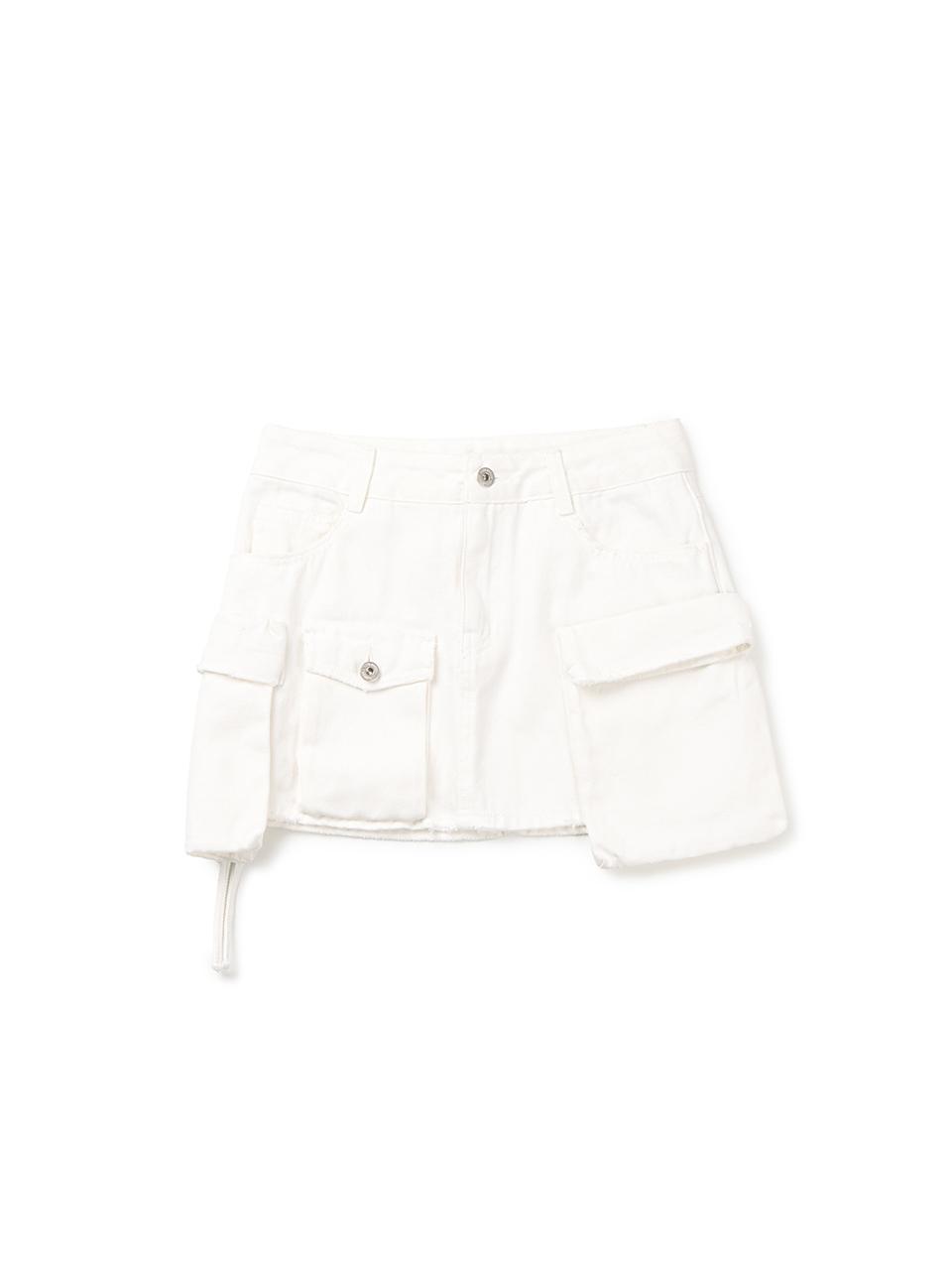 INSTANTFUNK Side Pocket Mini Skirt [Ivory]