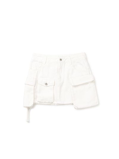 INSTANTFUNK Side Pocket Mini Skirt [Ivory]