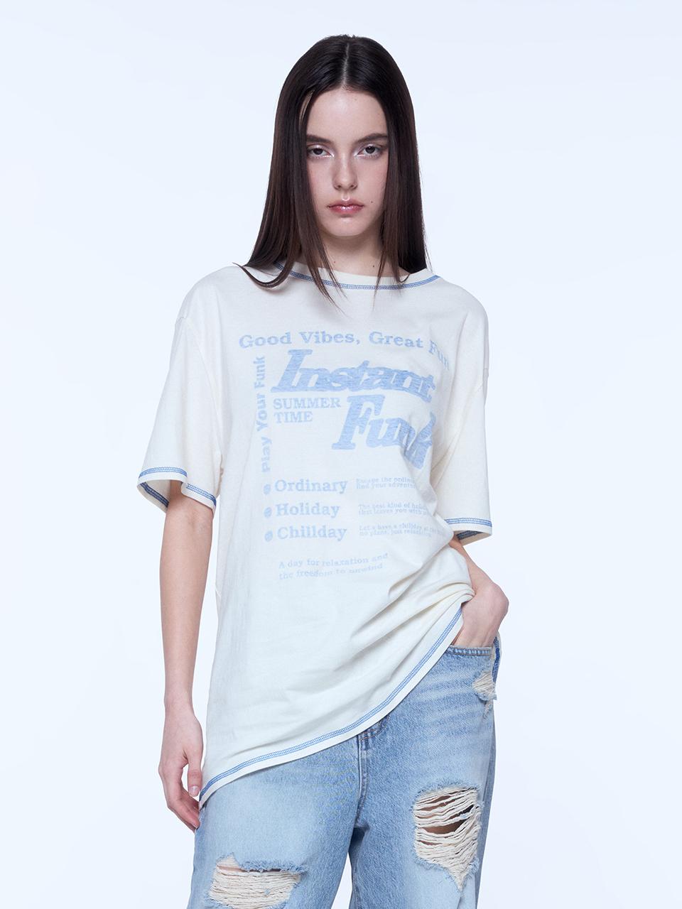 INSTANTFUNK Stitch T-shirt [Ivory]