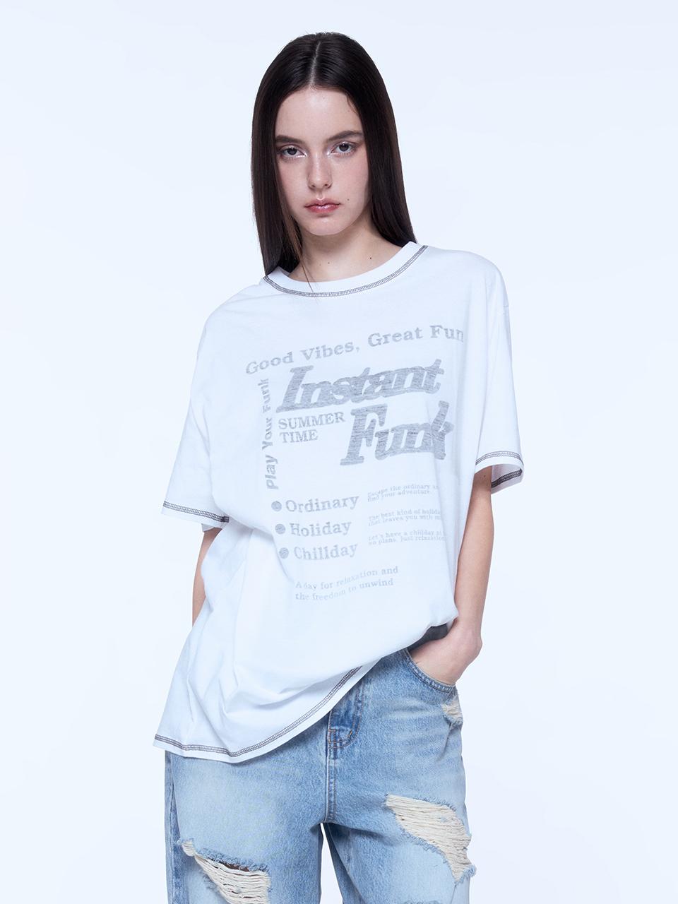 INSTANTFUNK Stitch T-shirt [White]