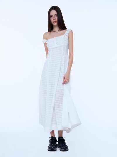 INSTANTFUNK Summer Shirring Dress [White]