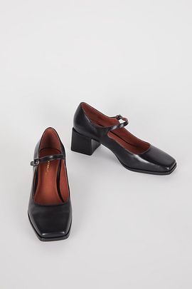 Intentionally Blank Intentionally Blank Christopher Leather Mary Jane Heel in Silver, Women's at Urban Outfitters