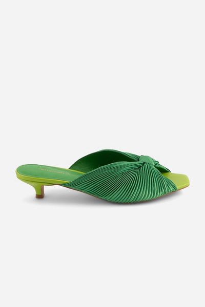 Intentionally Blank Intentionally Blank Curfew Kitten Satin Heel in Grass, Women's at Urban Outfitters