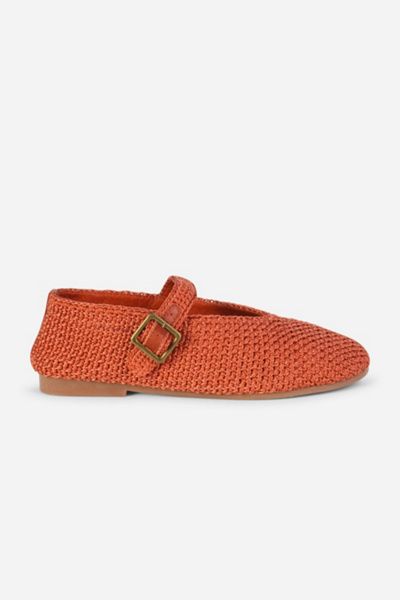 Intentionally Blank Intentionally Blank Kail Knit Woven Mary Jane Flat in Tandoori, Women's at Urban Outfitters