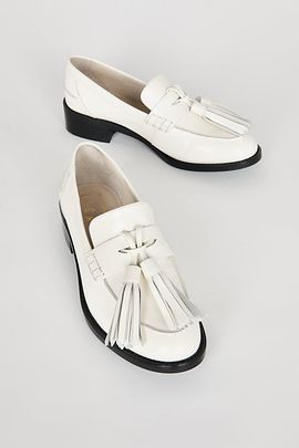 Intentionally Blank Intentionally Blank Neighbor Leather Tassel Loafer in Black, Women's at Urban Outfitters