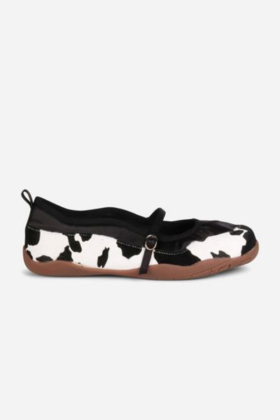 Intentionally Blank Intentionally Blank Pulse Calf Hair Mary Jane Ballet Sneaker in Black Moo, Women's at Urban Outfitters