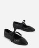 Intentionally Blank Peak Ribbon-Tie Ballet Flats - 3