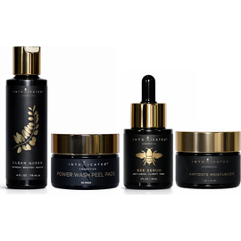 Intoxicated Cosmetics Intoxicated Cosmetics Complete Bee Set (Bee Serum, Antidote Moisturizer, Clean Queen, Power Wash Peel Pads) | Anti-Aging Skincare Serum with Purified