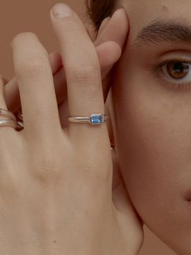 Invisible collage Blue Shiny Lid Ring