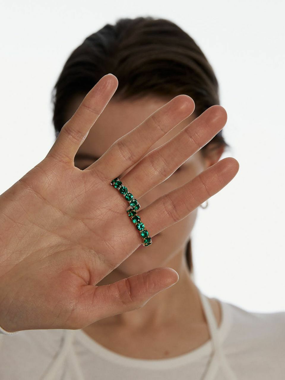 Invisible collage Colored Pave Ring_Gold