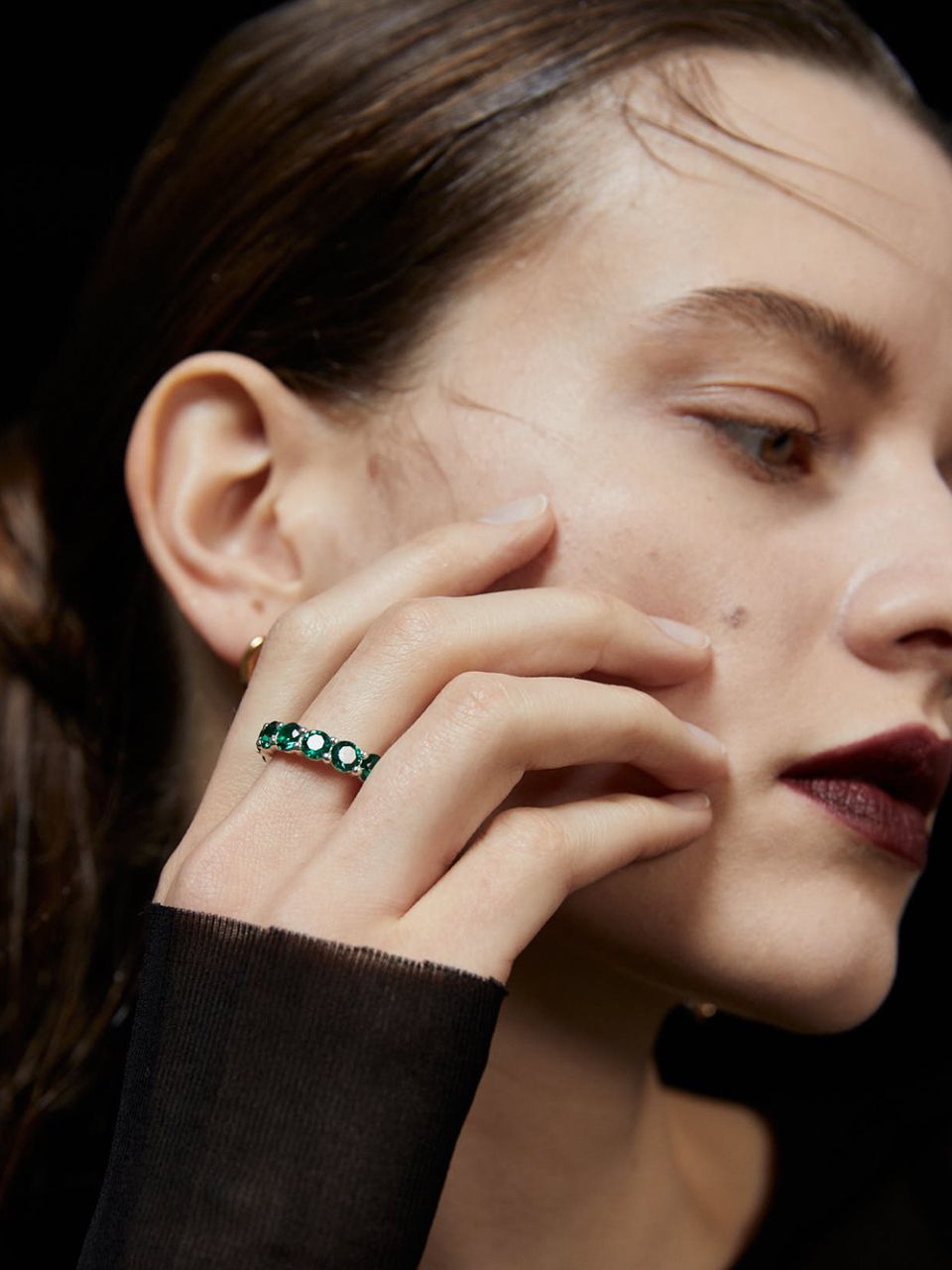 Invisible collage Colored Pave Ring_Silver