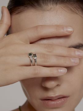 Invisible collage Green Shiny Lid Ring