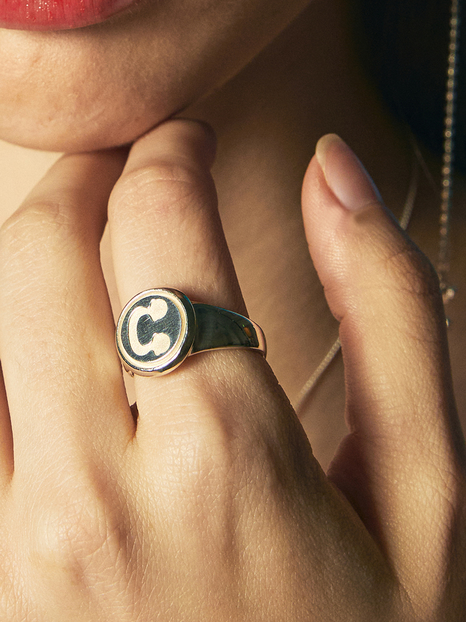 Invisible collage IC Coin Flat Ring