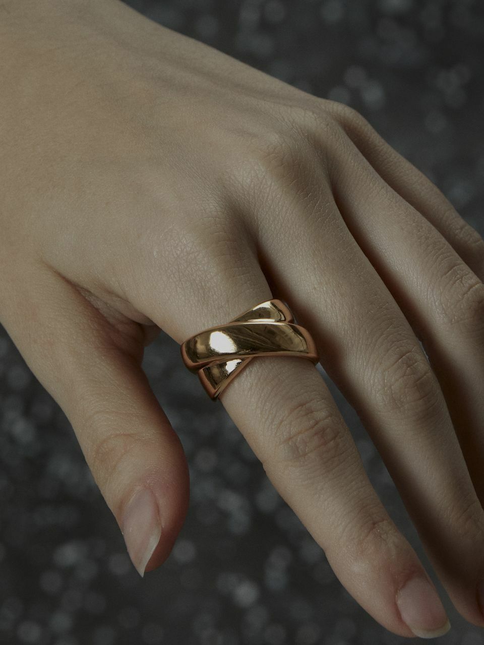 Invisible collage Orbit Ring - Gold