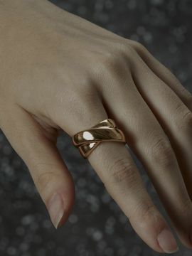 Invisible collage Orbit Ring - Gold