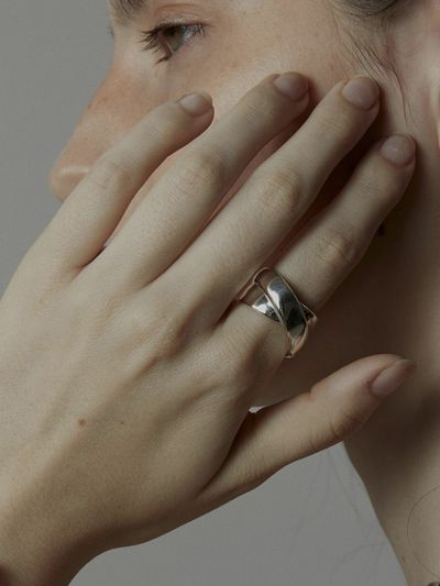 Invisible collage Orbit Ring - Silver