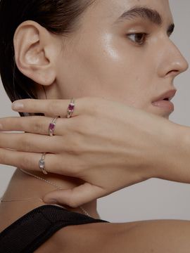 Invisible collage Pink Shiny Lid Ring