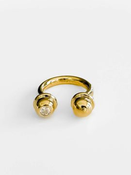 Invisible collage Round Signature Ring_Gold