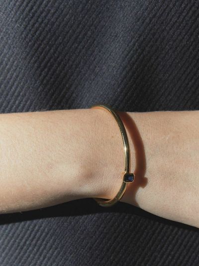 Invisible collage Shiny Lid Bangle Blue - Gold
