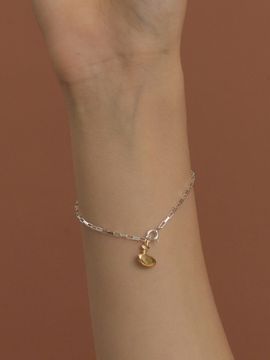 Invisible collage Small Round Everyday Bracelet_Silver