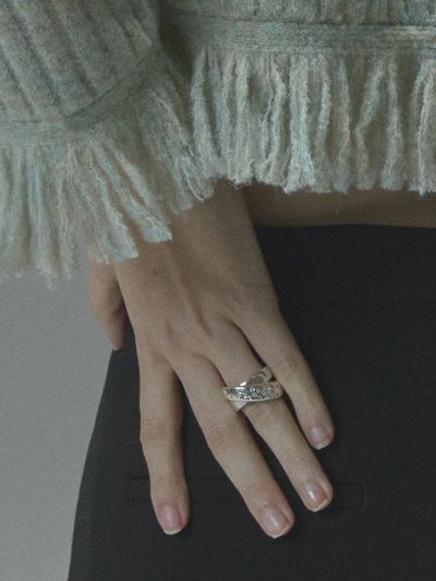 Invisible collage Starry Orbit Ring