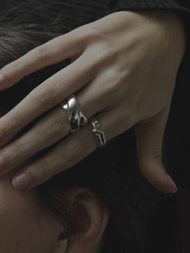 Invisible collage Swirly Ring - Silver