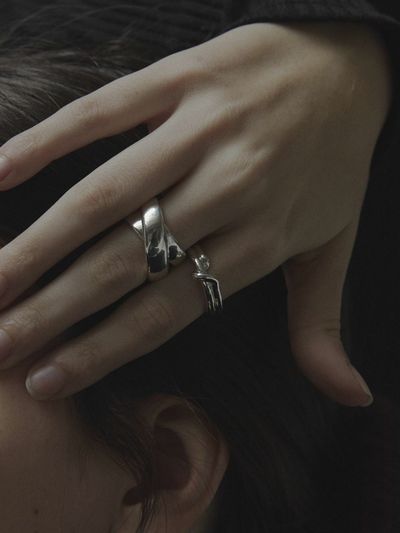 Invisible collage Swirly Ring - Silver