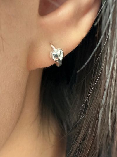 Invisible collage Tiny Heart Hoop Earrings