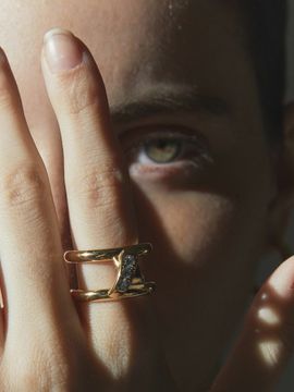 Invisible collage White Between Ring - Gold