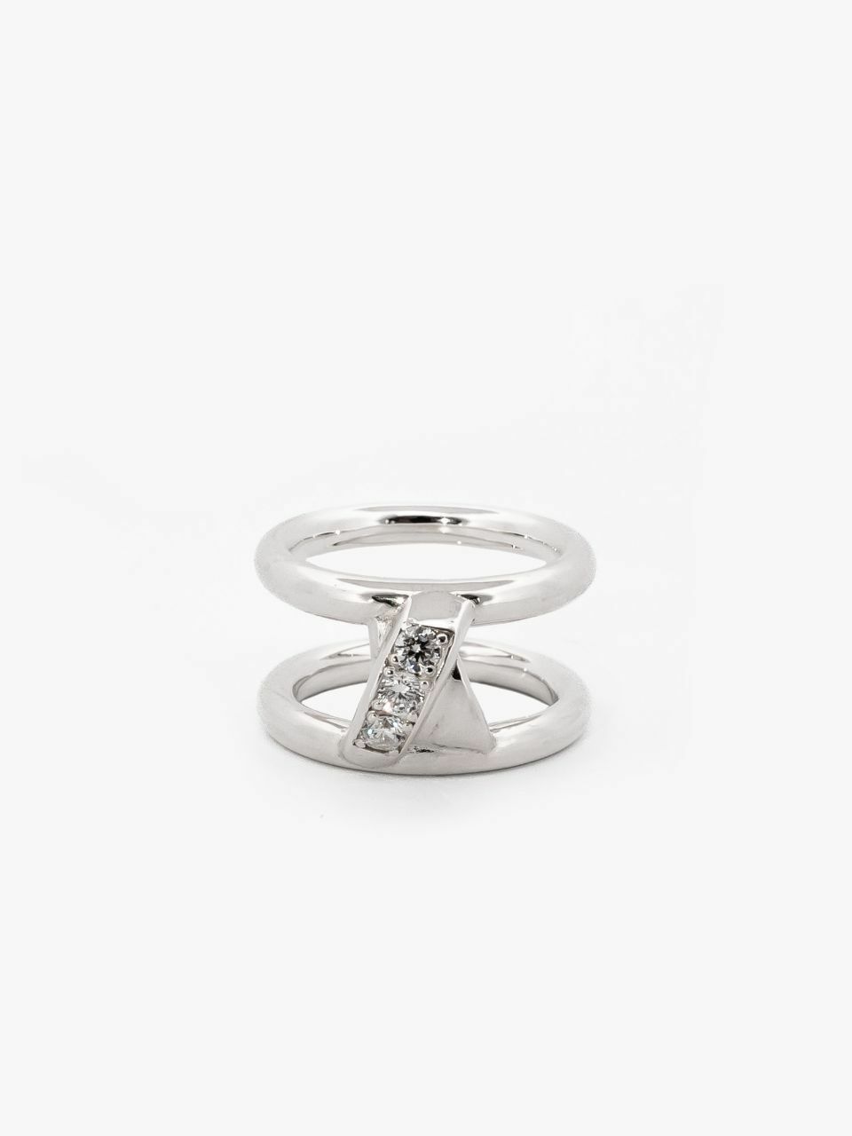 Invisible collage White Between Ring - Silver