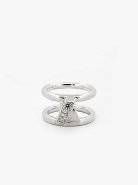 Invisible collage White Between Ring - Silver