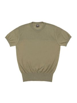 IOLO Hole Pattern Crewneck Top Khaki