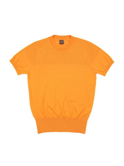 IOLO Hole Pattern Crewneck Top Red Orange